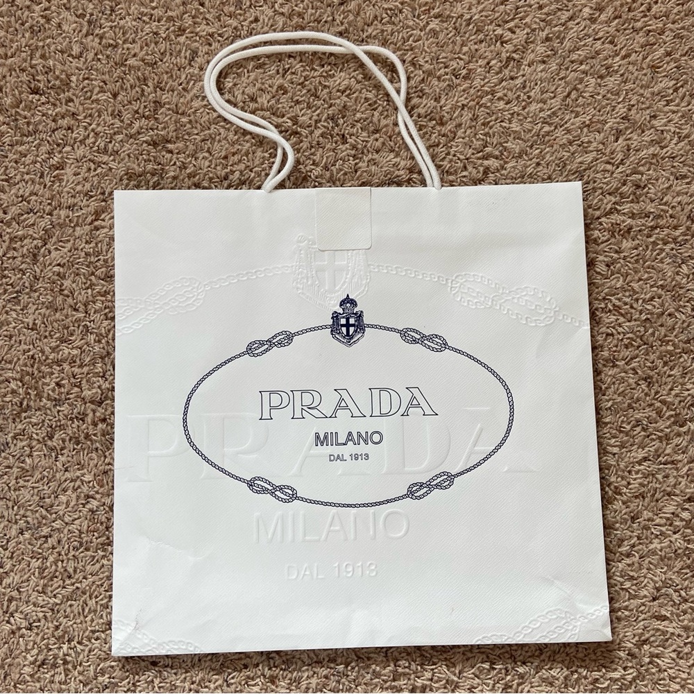 Genuine Prada Paper Shopping Bag w/ Ribbon